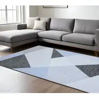 Photo of Blue and Gray Geometric Area Rug