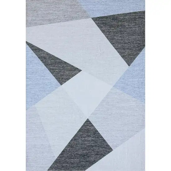 Blue and Gray Geometric Area Rug Photo 5