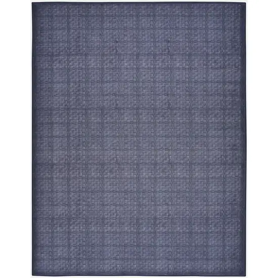 Blue and Gray Geometric Power Loom Washable Non Skid Area Rug Photo 1