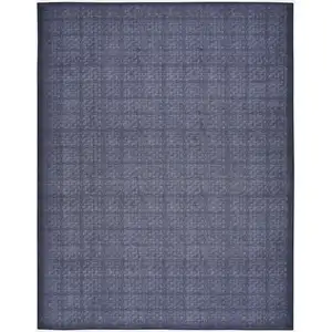 Photo of Blue and Gray Geometric Power Loom Washable Non Skid Area Rug