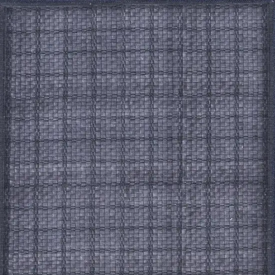 Blue and Gray Geometric Power Loom Washable Non Skid Runner Rug Photo 5