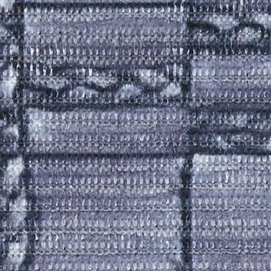 Blue and Gray Geometric Power Loom Washable Non Skid Runner Rug Photo 6