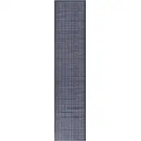 Photo of Blue and Gray Geometric Power Loom Washable Non Skid Runner Rug