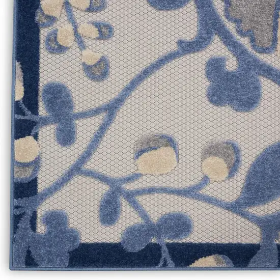 Blue and Gray Indoor Outdoor Area Rug Photo 3