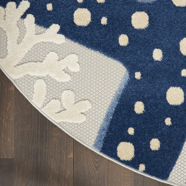 Blue and Gray Indoor Outdoor Area Rug Photo 5