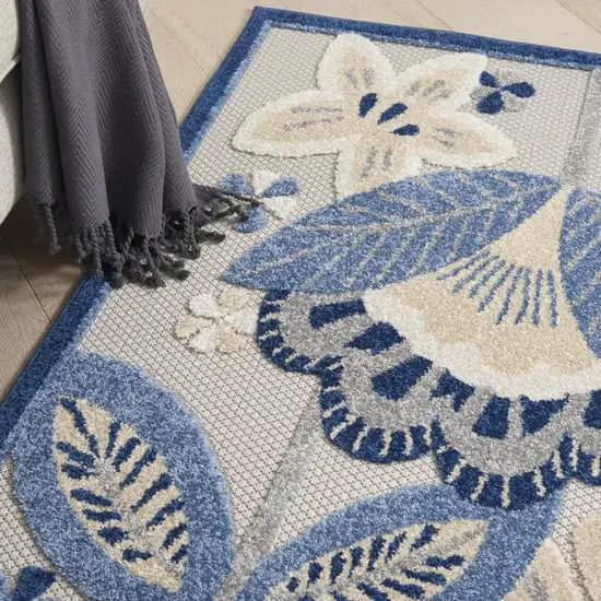 Blue and Gray Indoor Outdoor Area Rug Photo 7