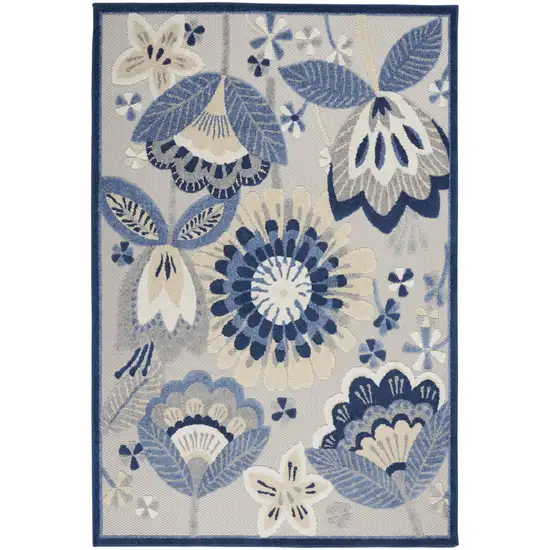 Blue and Gray Indoor Outdoor Area Rug Photo 1