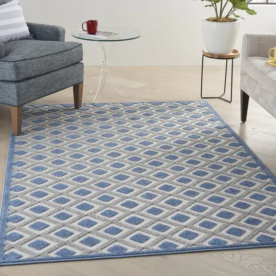 Blue and Gray Indoor Outdoor Area Rug Photo 5