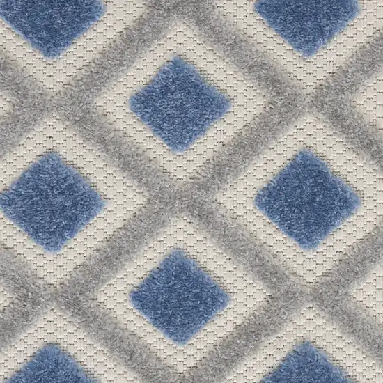 Blue and Gray Indoor Outdoor Area Rug Photo 6