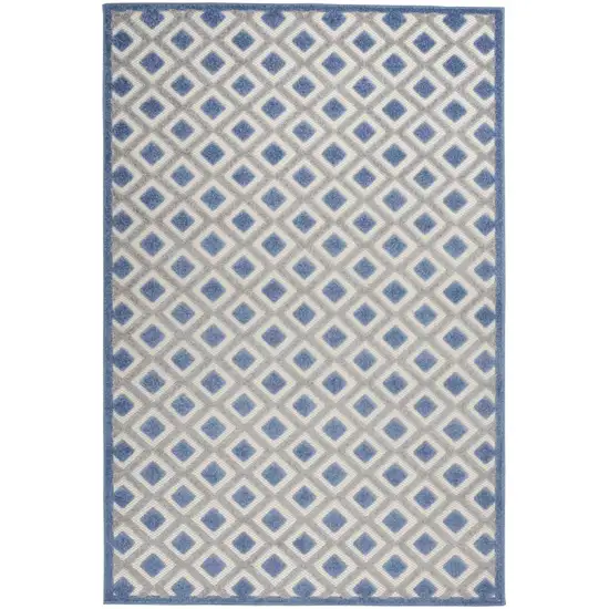 Blue And Gray Geometric Indoor Outdoor Area Rug Photo 1