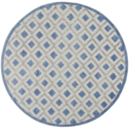 Blue and Gray Indoor Outdoor Area Rug Photo 12