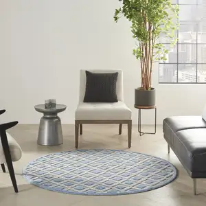 Photo of Blue and Gray Indoor Outdoor Area Rug