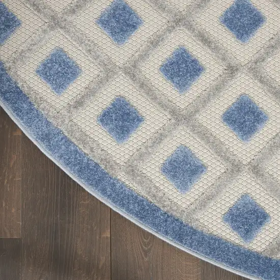 Blue and Gray Indoor Outdoor Area Rug Photo 6