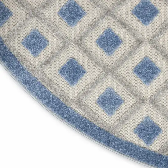 Blue and Gray Indoor Outdoor Area Rug Photo 2