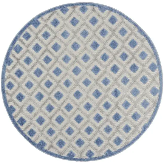 Blue and Gray Indoor Outdoor Area Rug Photo 1