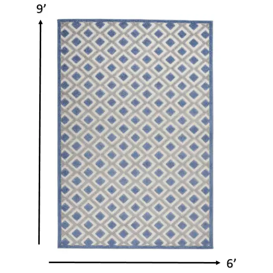 Blue and Gray Indoor Outdoor Area Rug Photo 4