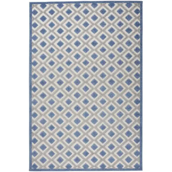 Blue and Gray Indoor Outdoor Area Rug Photo 9