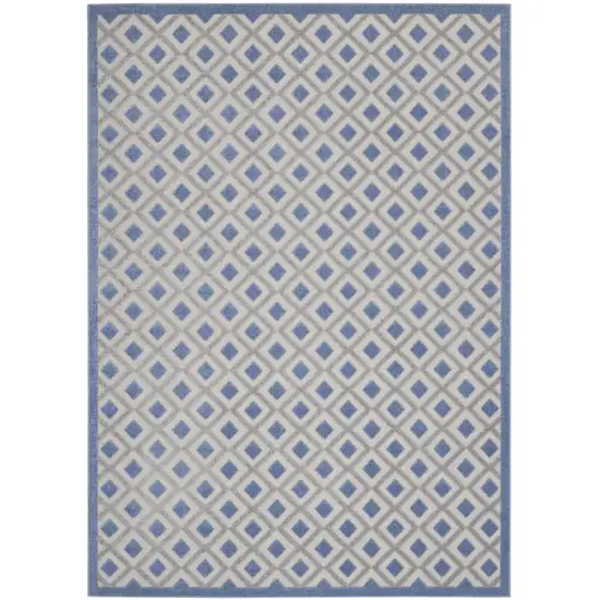 Blue And Gray Geometric Indoor Outdoor Area Rug Photo 3