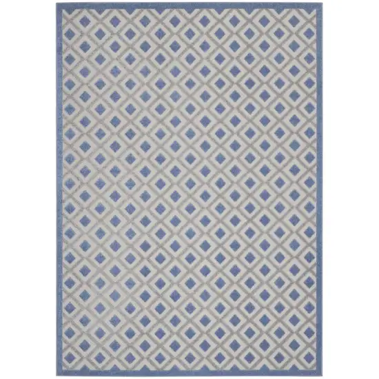 Blue And Gray Geometric Indoor Outdoor Area Rug Photo 1