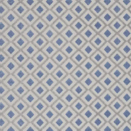 Blue And Gray Geometric Indoor Outdoor Area Rug Photo 2