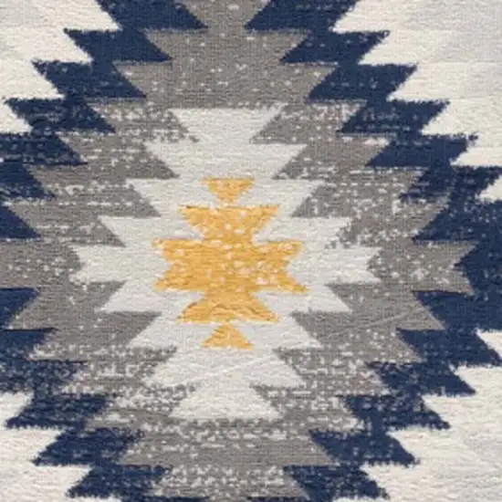 Blue Ikat Kilim Area Rug Photo 4