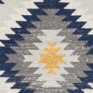 Photo of Blue and Gray Kilim Pattern Area Rug