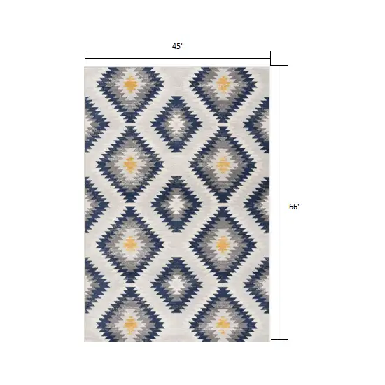 Blue and Gray Kilim Pattern Area Rug Photo 1