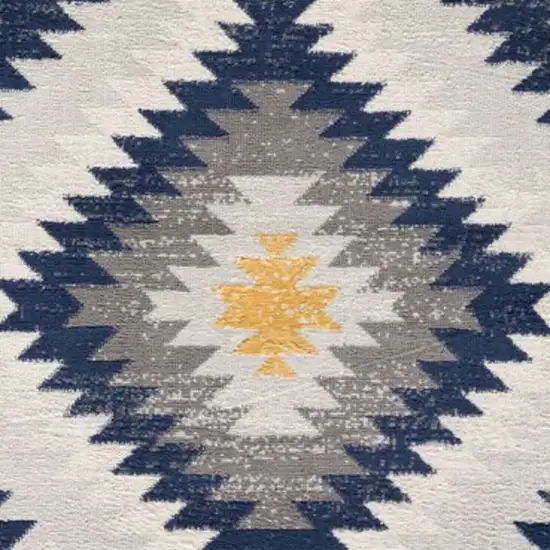 Blue Ikat Kilim Runner Rug Photo 5