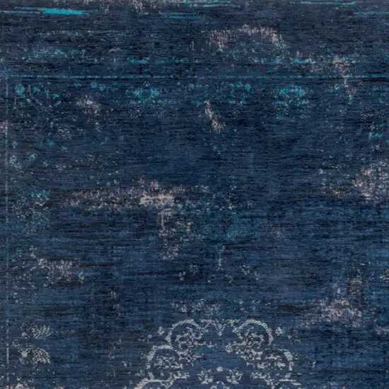 Blue and Gray Medallion Non Skid Area Rug Photo 5