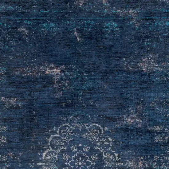 Blue and Gray Medallion Non Skid Area Rug Photo 5