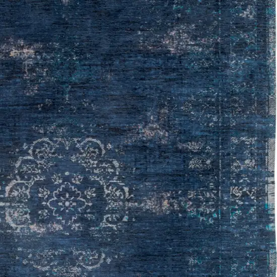 Blue and Gray Medallion Non Skid Area Rug Photo 5