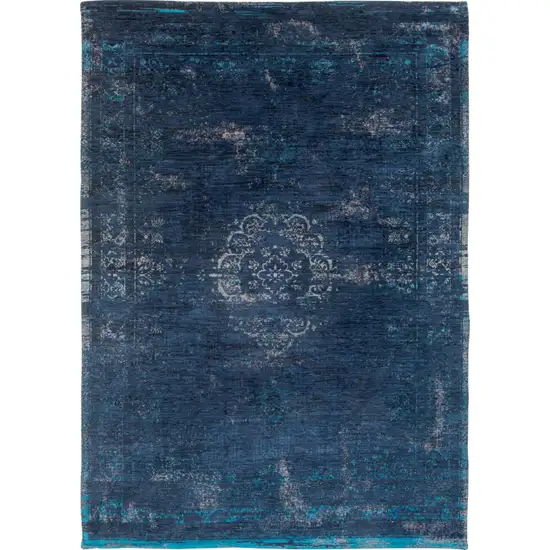 Blue and Gray Medallion Non Skid Area Rug Photo 2