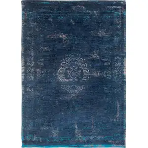 Photo of Blue and Gray Medallion Non Skid Area Rug