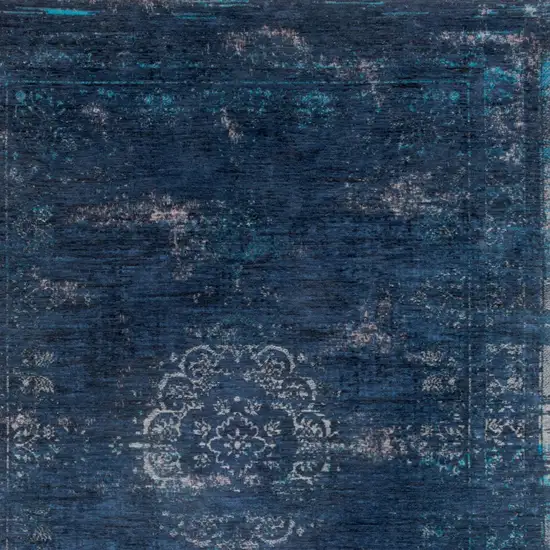 Blue and Gray Medallion Non Skid Area Rug Photo 6