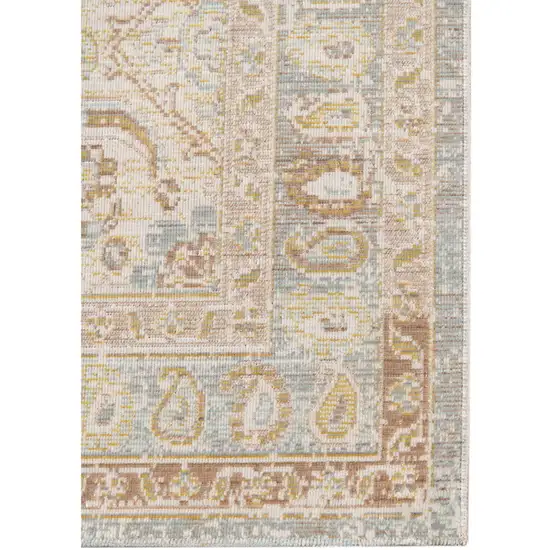 Blue and Gray Medallion Power Loom Area Rug Photo 2