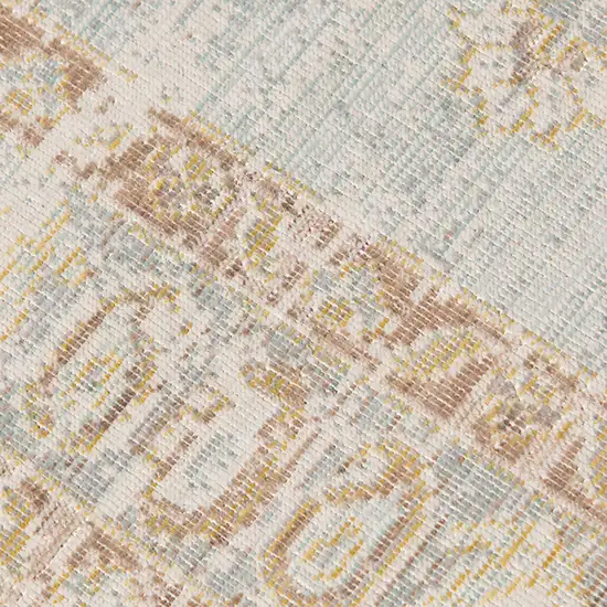 Blue and Gray Medallion Power Loom Distressed Area Rug Photo 8