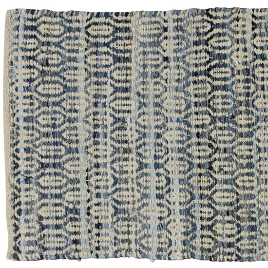 Blue and Gray Ogee Runner Rug Photo 4