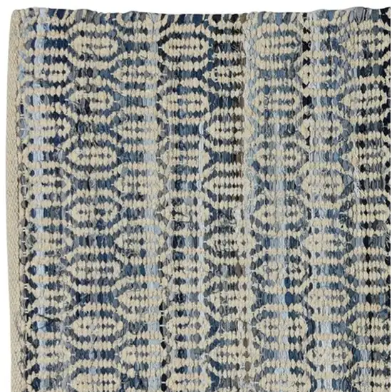 Blue and Gray Ogee Runner Rug Photo 3