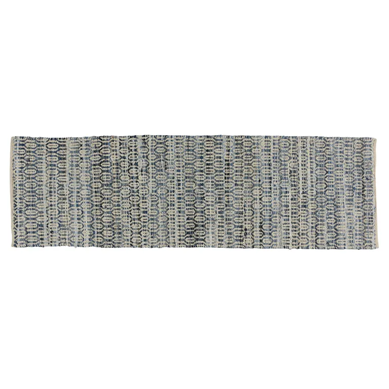 Blue and Gray Ogee Runner Rug Photo 1