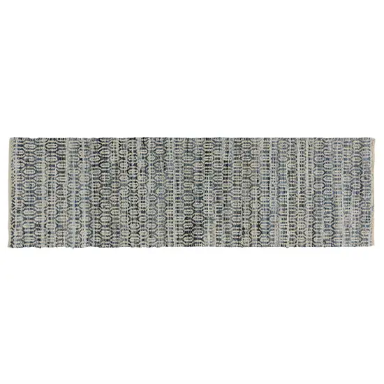 Blue and Gray Ogee Runner Rug Photo 2