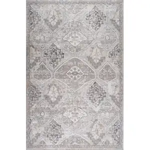 Photo of Blue and Gray Oriental Distressed Area Rug