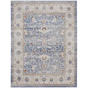 Photo of Blue and Gray Oriental Power Loom Area Rug