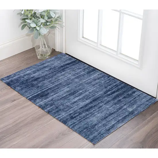 Blue and Gray Power Loom Area Rug Photo 1