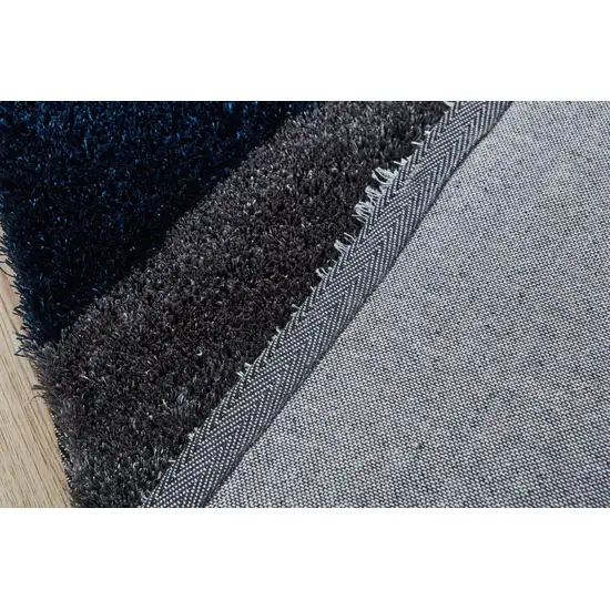 Blue and Gray Shag Hand Tufted Area Rug Photo 9