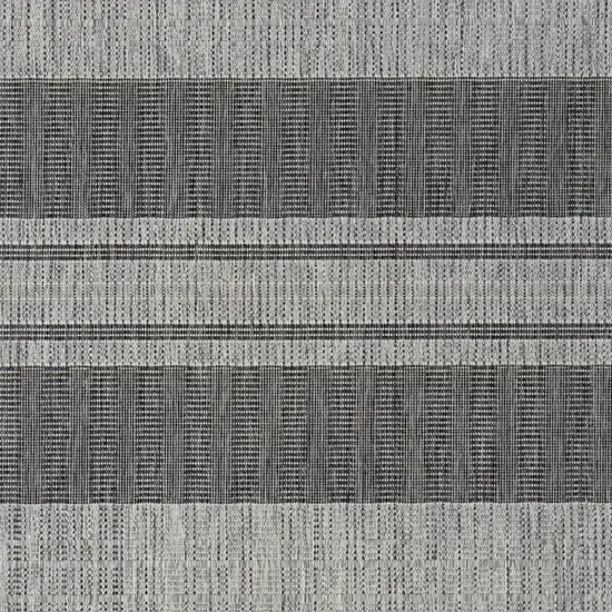 Blue and Gray Striped Stain Resistant Indoor Outdoor Area Rug Photo 4