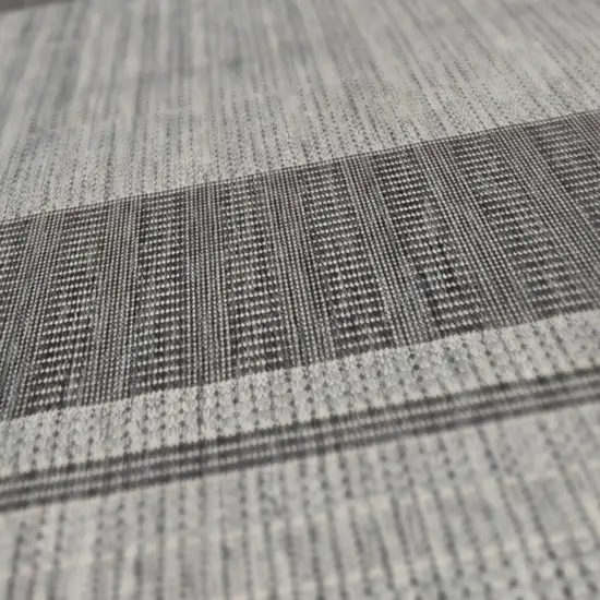 Blue and Gray Striped Stain Resistant Indoor Outdoor Area Rug Photo 9