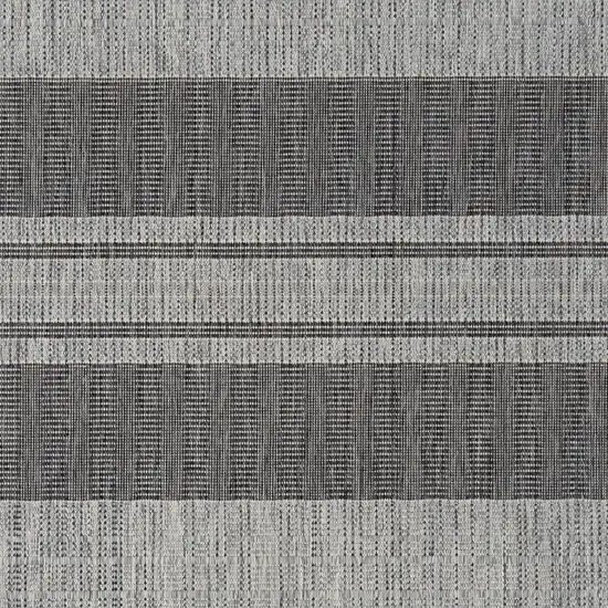 Blue and Gray Striped Stain Resistant Indoor Outdoor Area Rug Photo 5