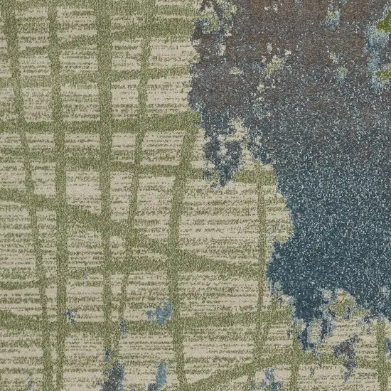 Blue and Green Abstract Area Rug Photo 3