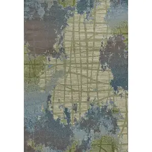 Photo of Blue and Green Abstract Area Rug