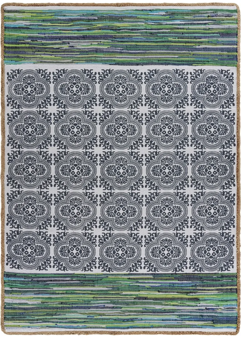 Blue and Green Chindi Area Rug Photo 3